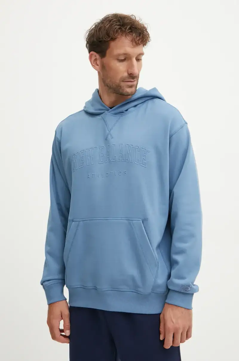 felpa in cotone uomo colore blu con cappuccio MT43500HEB