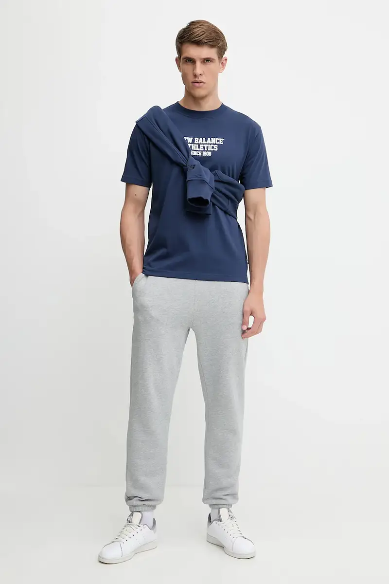 felpa in cotone uomo colore blu navy con applicazione MT51521NNY miniatura 2