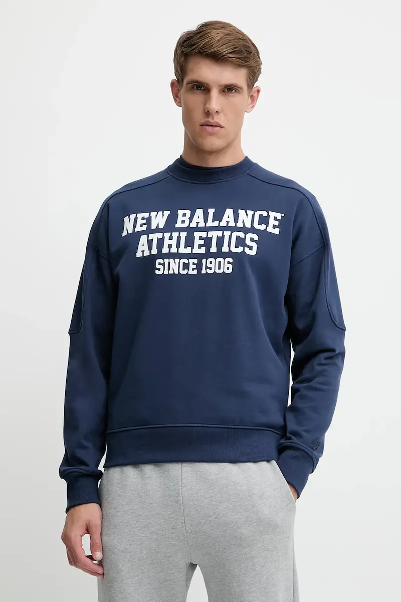 felpa in cotone uomo colore blu navy con applicazione MT51521NNY