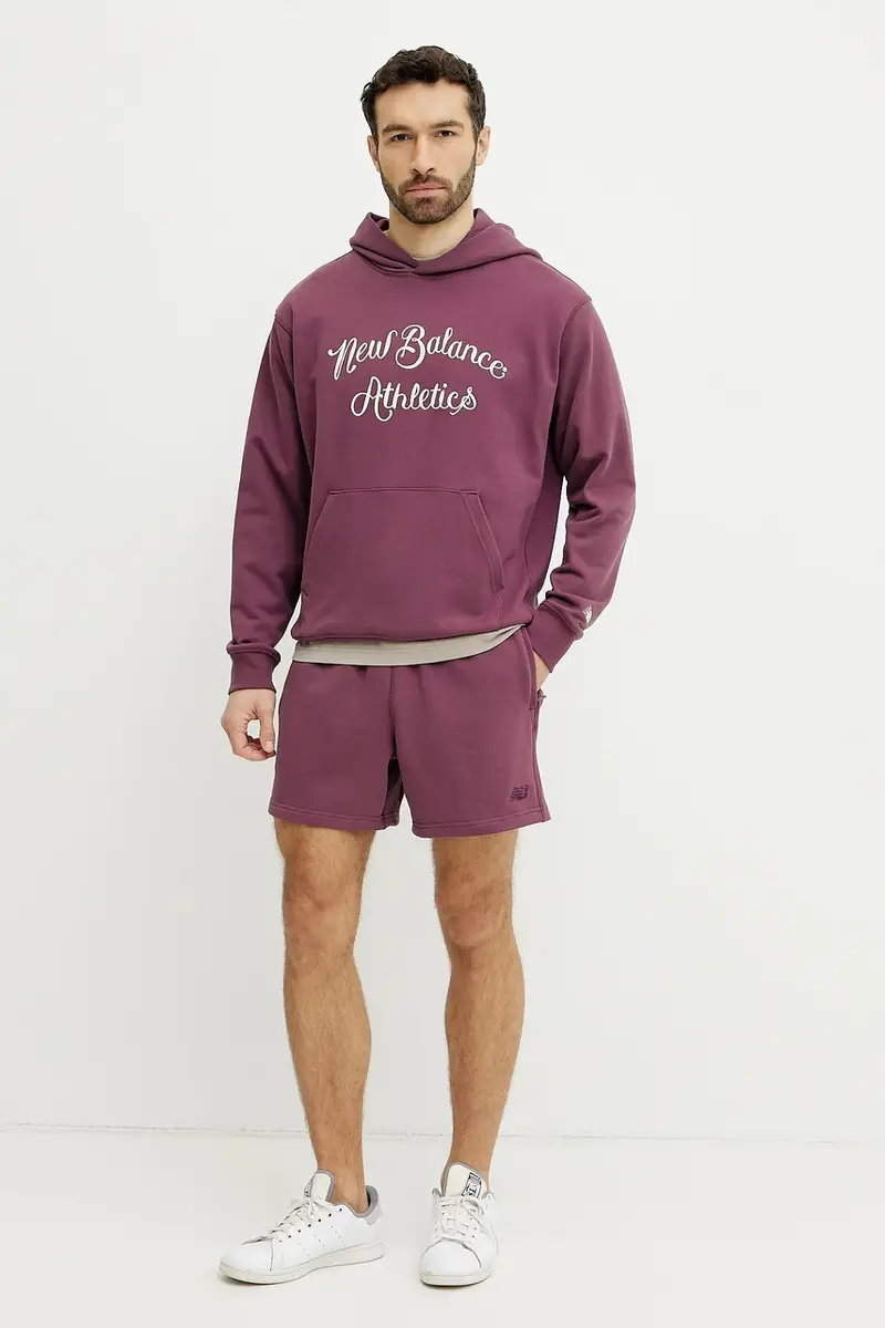 felpa in cotone uomo colore granata con cappuccio con applicazione MT51935FDP miniatura 2