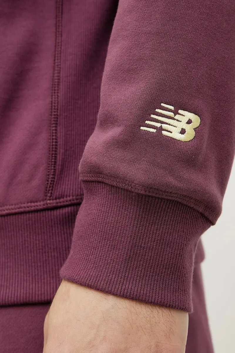 felpa in cotone uomo colore granata con cappuccio con applicazione MT51935FDP miniatura 5