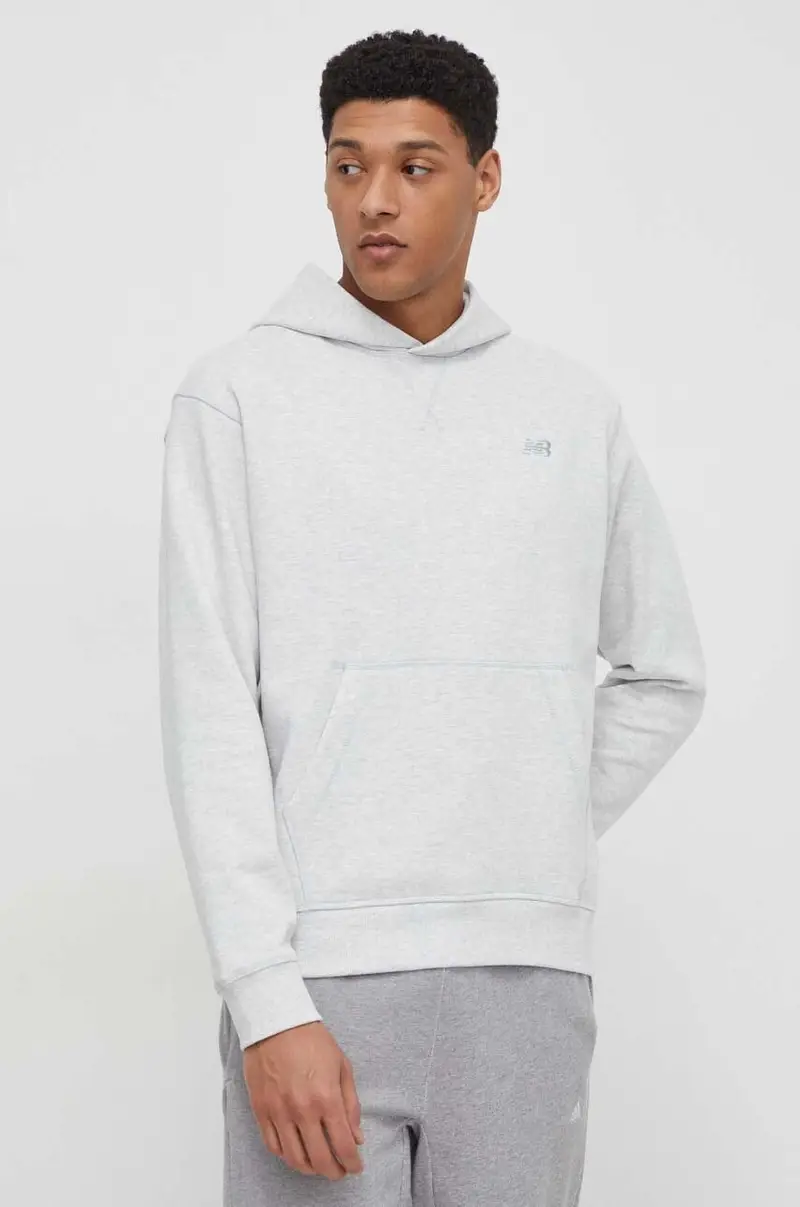 felpa in cotone uomo colore grigio con cappuccio