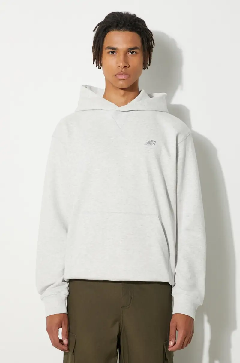 felpa in cotone uomo colore grigio con cappuccio