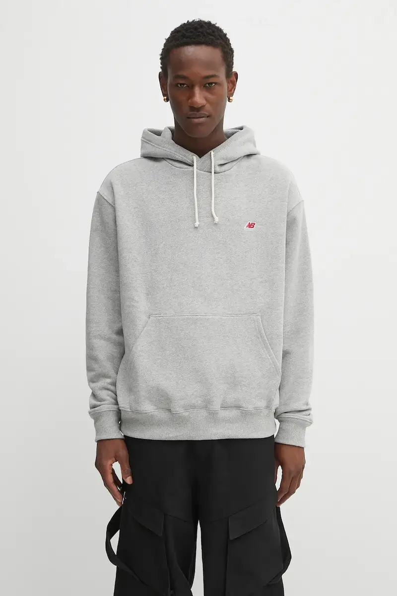 felpa MADE IN USA CORE HOODIE uomo colore grigio con cappuccio MT43546AG