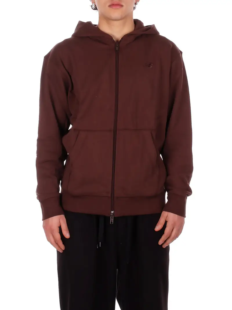 Felpa Unisex NEW BALANCE Brown Athletics french terry full zi