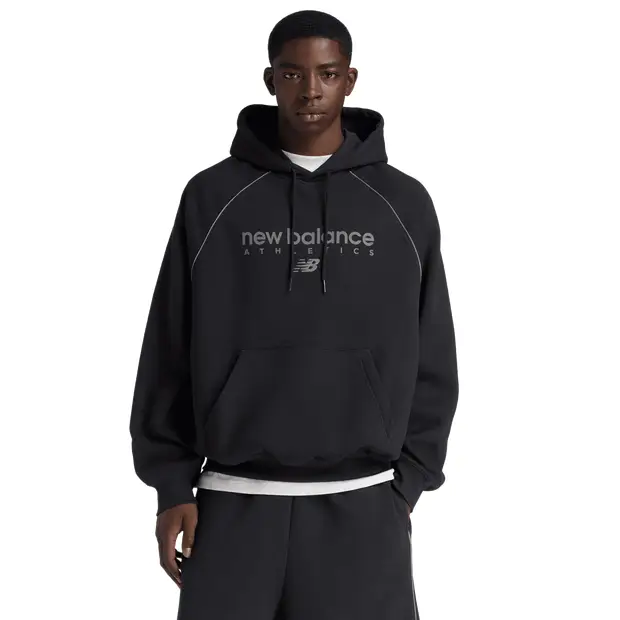 fleece Uomo - Felpe con cappuccio Nero - di cotone Black