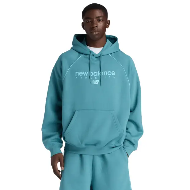 fleece Uomo - Felpe con cappuccio Verde acqua - di cotone Teal