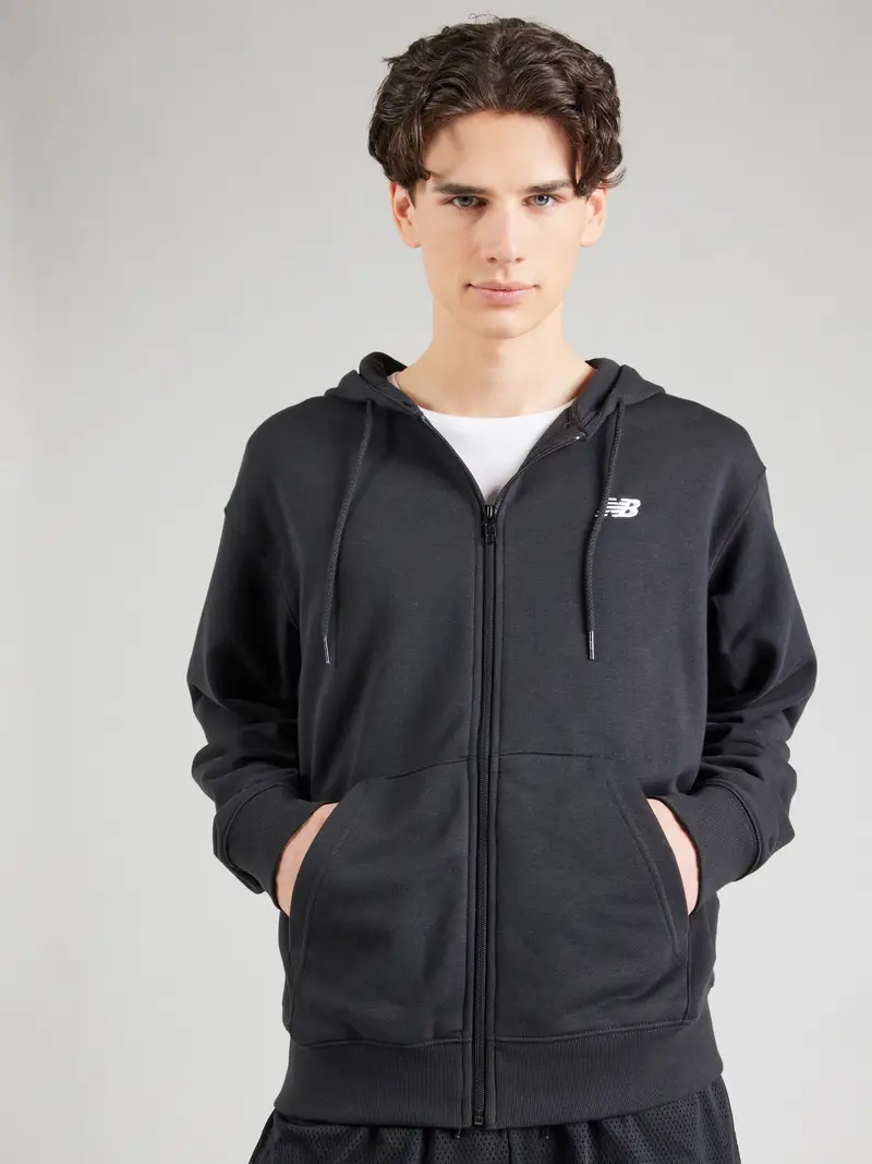 Giacca di felpa Essentials nero / bianco miniatura 2