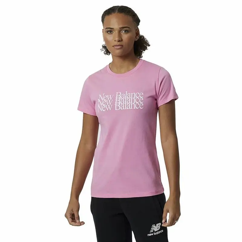 Maglia a Maniche Corte Donna New Balance Essentials Celebrate Rosa | New Balance