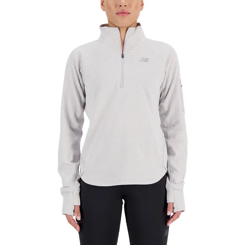 MAGLIA MANICA LUNGA 1/2 ZIP HEAT GRID DONNA Grigio