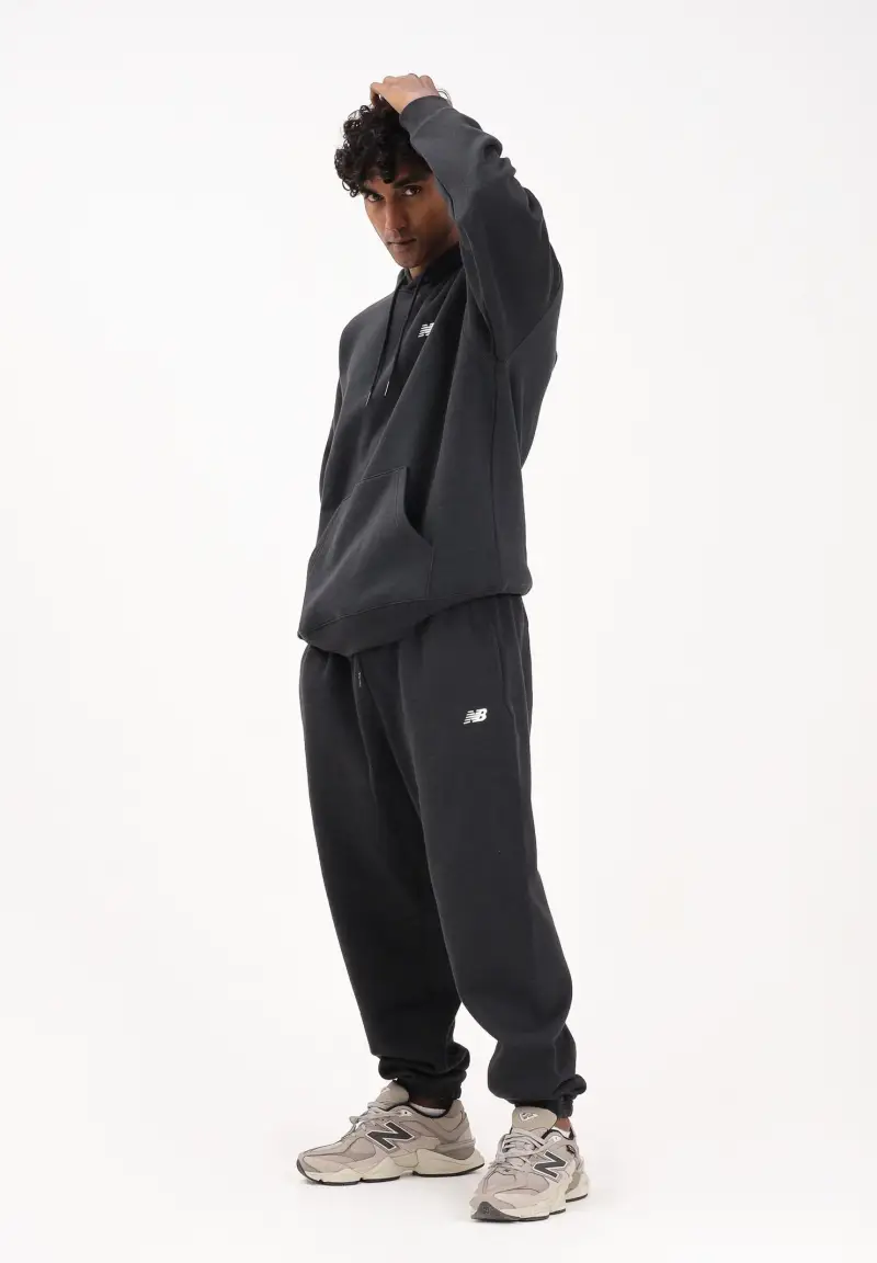 Pantalone sportivo nero da uomo con logo miniatura 2