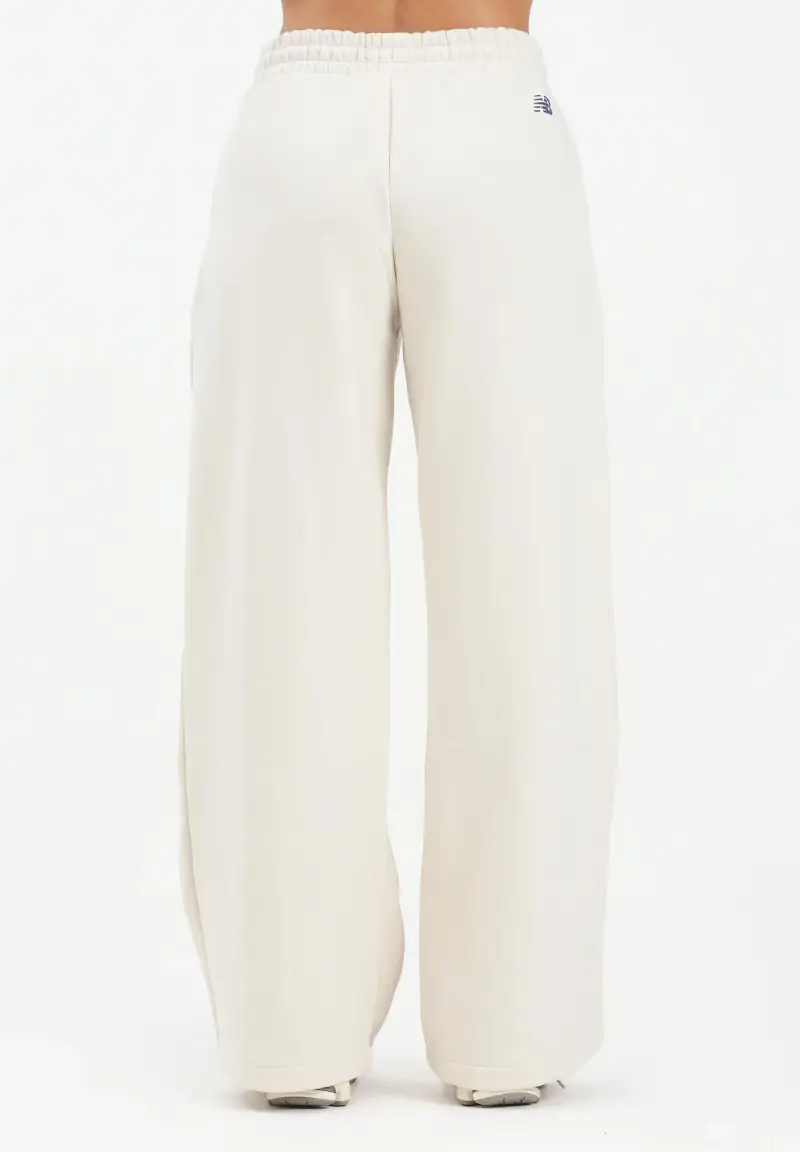 Pantalone sportivo panna da donna con logo miniatura 3