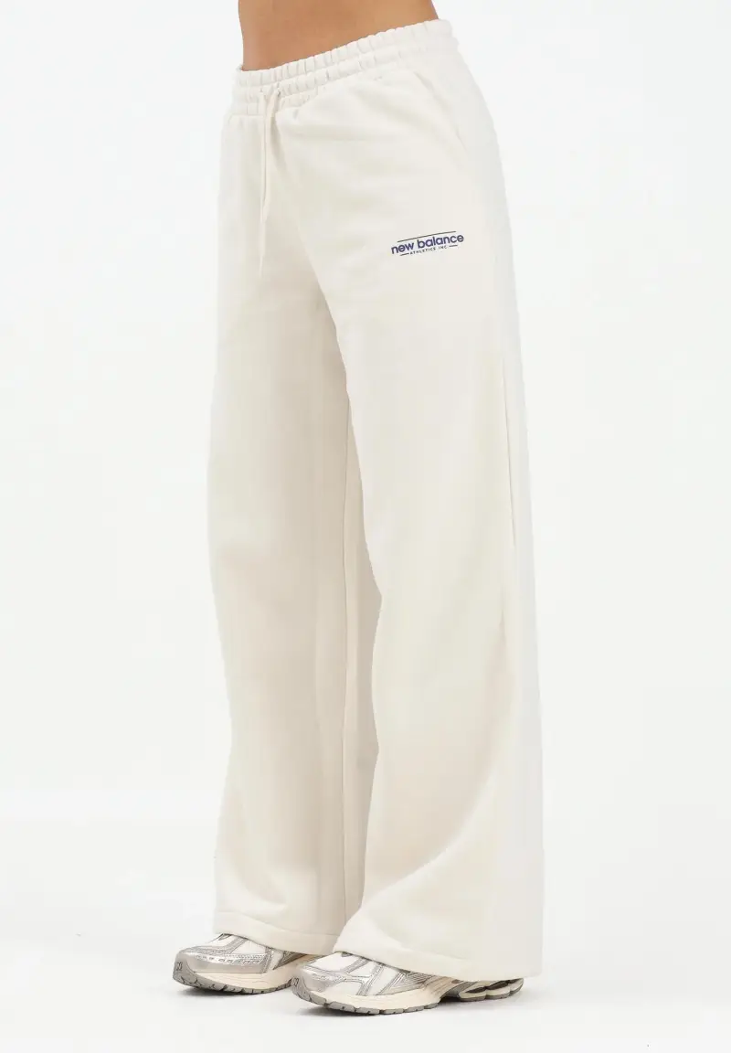 Pantalone sportivo panna da donna con logo