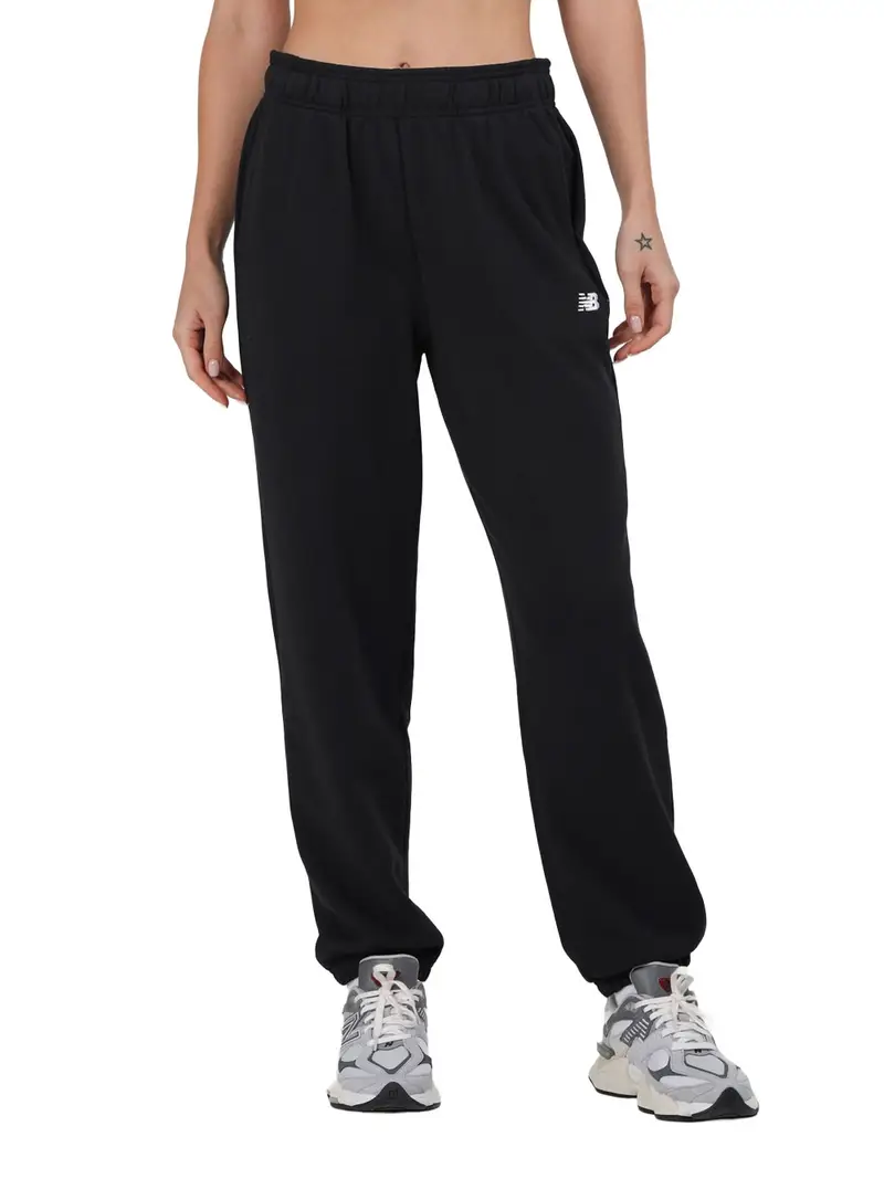 pantalone tuta new balance french terry da donna - nero