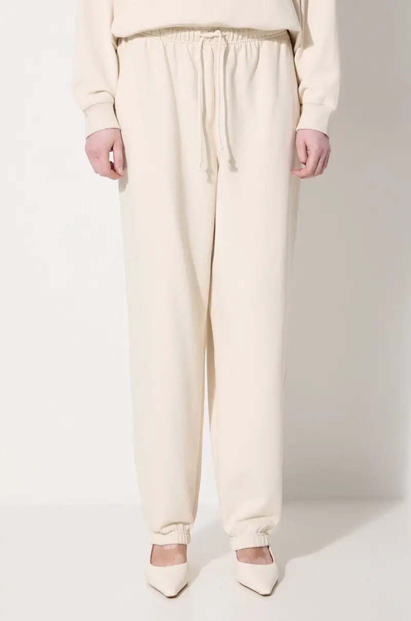 pantaloni da jogging in cotone colore beige