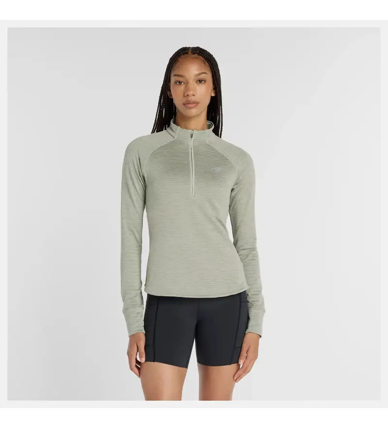 per donna. WT43200 Maglietta verde Athletics Heat Grid con mezza zip (XS), Sportivo, Multisport, Poliestere, Manica lunga