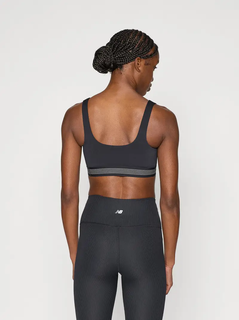 Reggiseno sportivo nero / bianco miniatura 3