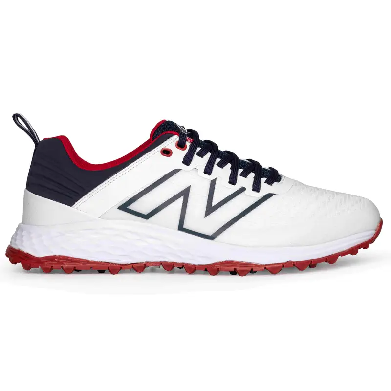 Scarpe da golf da uomo New Balance Fresh Foam Contend V2 2024. bianco/blu scuro | New Balance