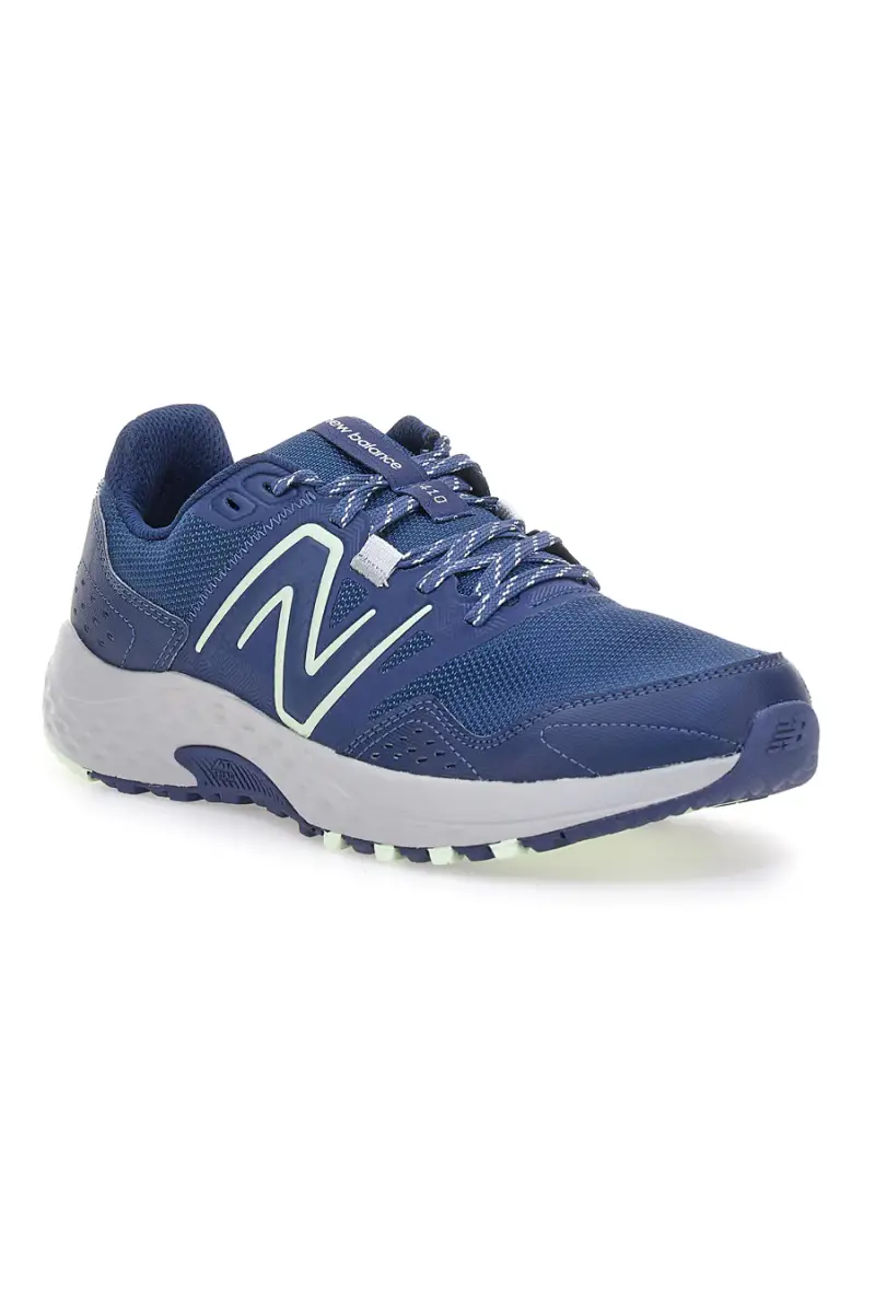 Scarpe running blu in mesh con suola trail New Balance MT410CN8 [NAVY] miniatura 2
