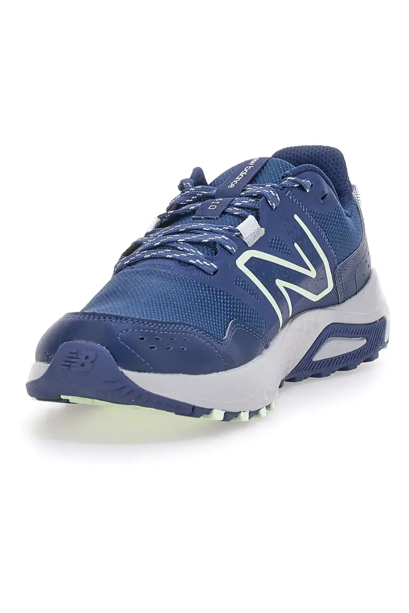 Scarpe running blu in mesh con suola trail New Balance MT410CN8 [NAVY] miniatura 3