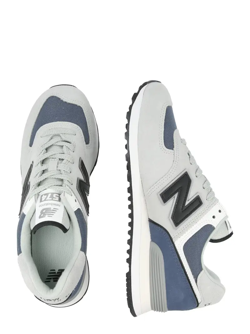 New Balance Sneakers bassa 574 grigio chiaro, navy, nero e bianco miniatura 2
