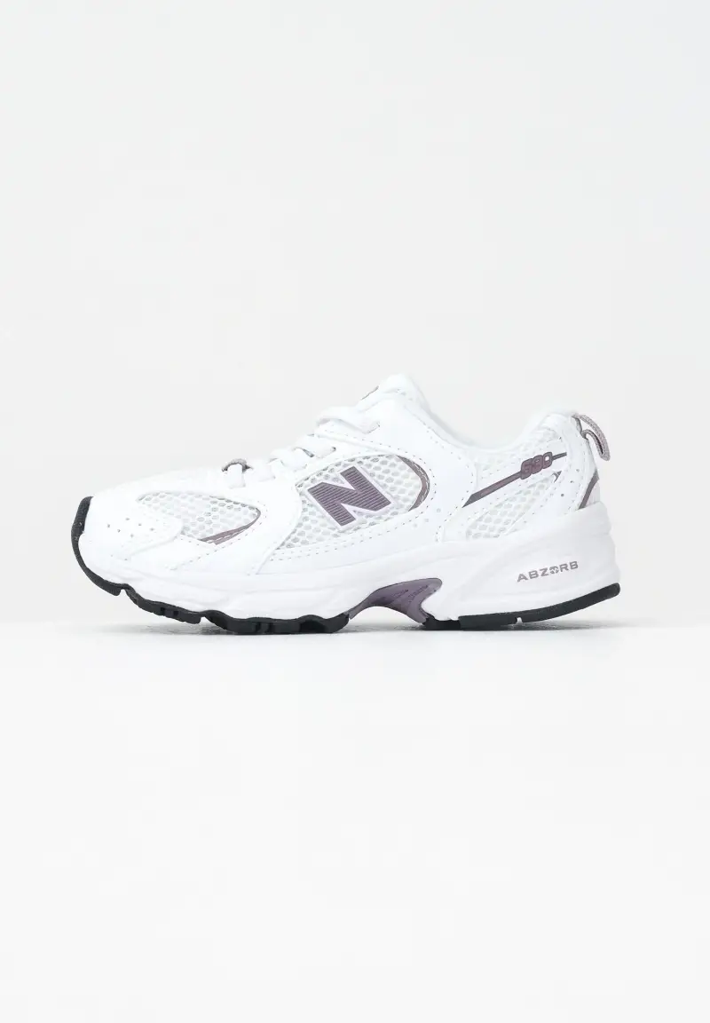 Sneakers 530 Bungee bianche e viola da bambina