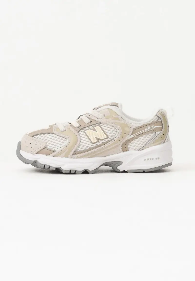 Sneakers 530 Bungee Lace panna e beige da neonato