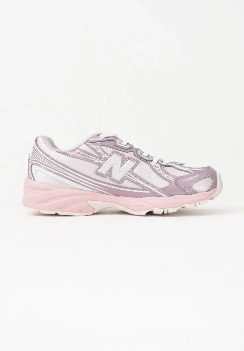 Sneakers 740 Bungee Lace rosa da bambina miniatura 3