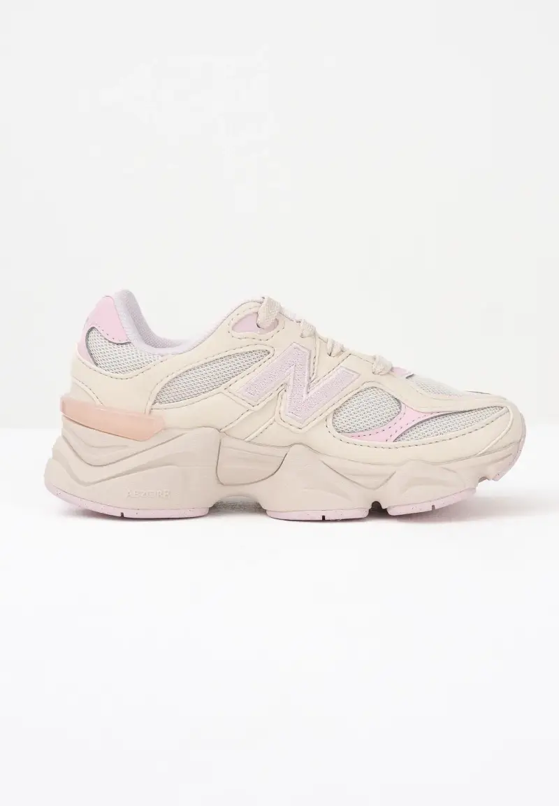 Sneakers 9060 Lace panna e rosa da bambina miniatura 3