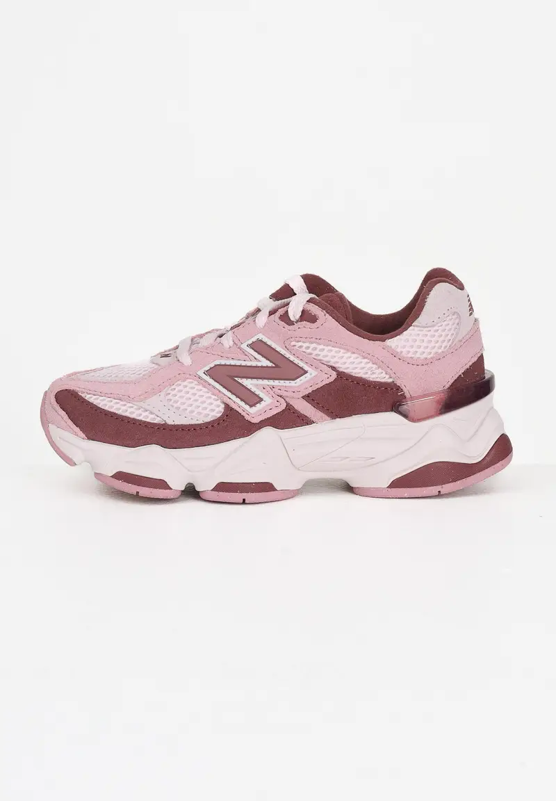 NEW BALANCE Sneakers 9060 LACE rosa e bordeaux da bambina