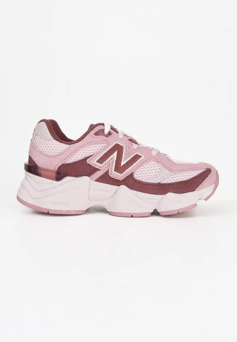 NEW BALANCE Sneakers 9060 LACE rosa e bordeaux da bambina miniatura 2