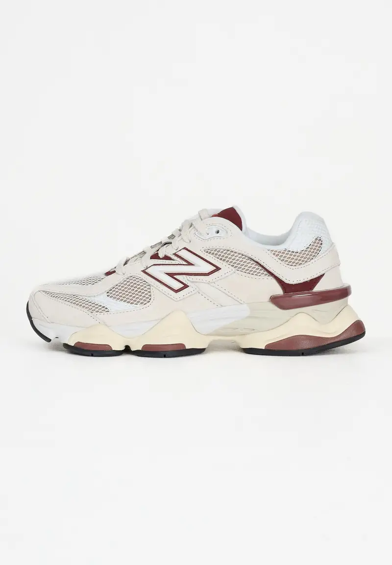 NEW BALANCE Sneakers 9060 panna e bordeaux per uomo e donna