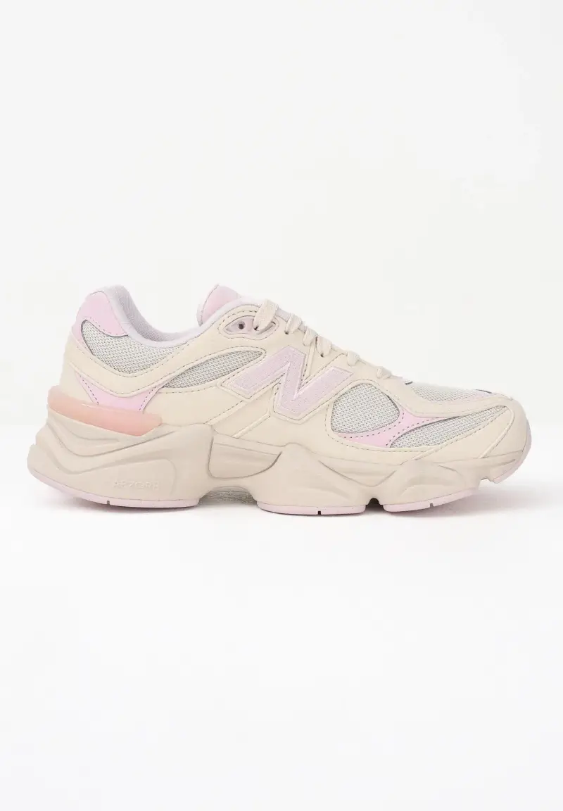 Sneakers 9060 panna e rosa da donna miniatura 3