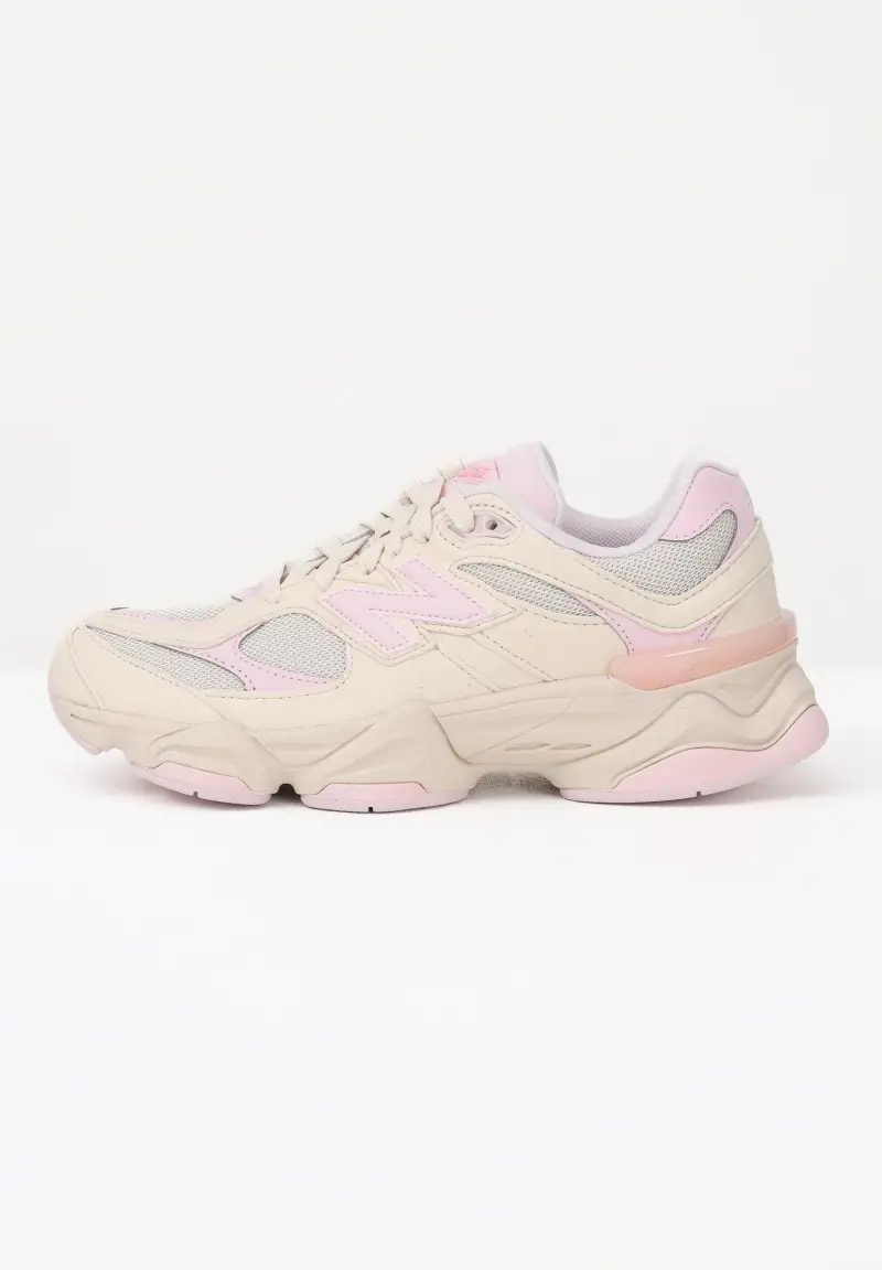 Sneakers 9060 panna e rosa da donna