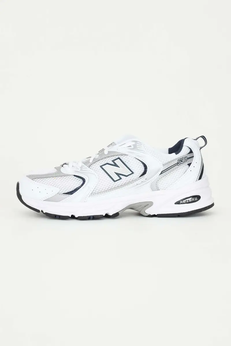 NEW BALANCE Sneakers bianche con dettagli a contrasto per uomo e donna modello 530