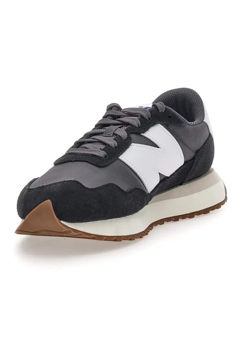 Sneakers grigie da ginnastica in pelle e tessuto New balance Ms237ga [NERO] miniatura 3