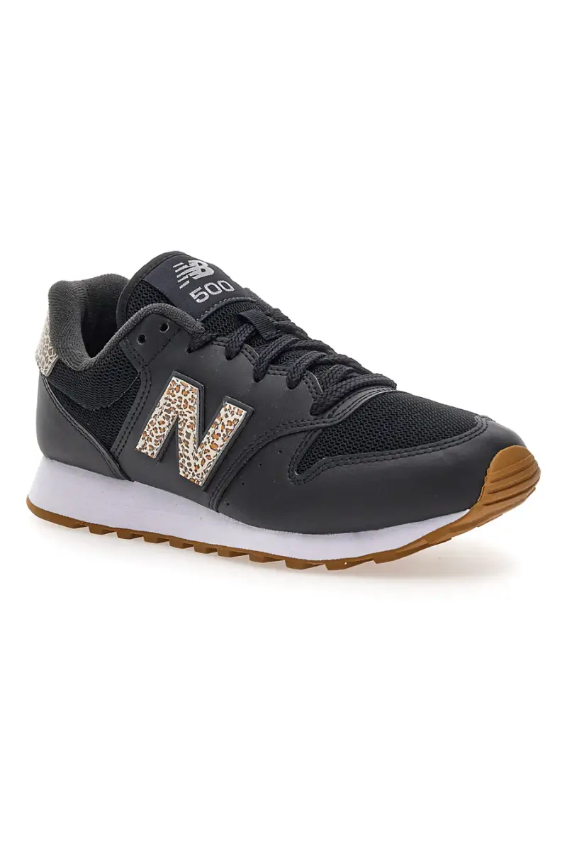 Sneakers nere con dettagli leopardati New Balance 500 [NERO] miniatura 2