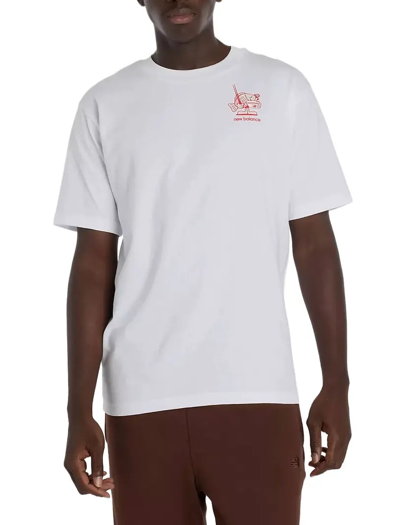 t-shirt new balance da uomo - bianco