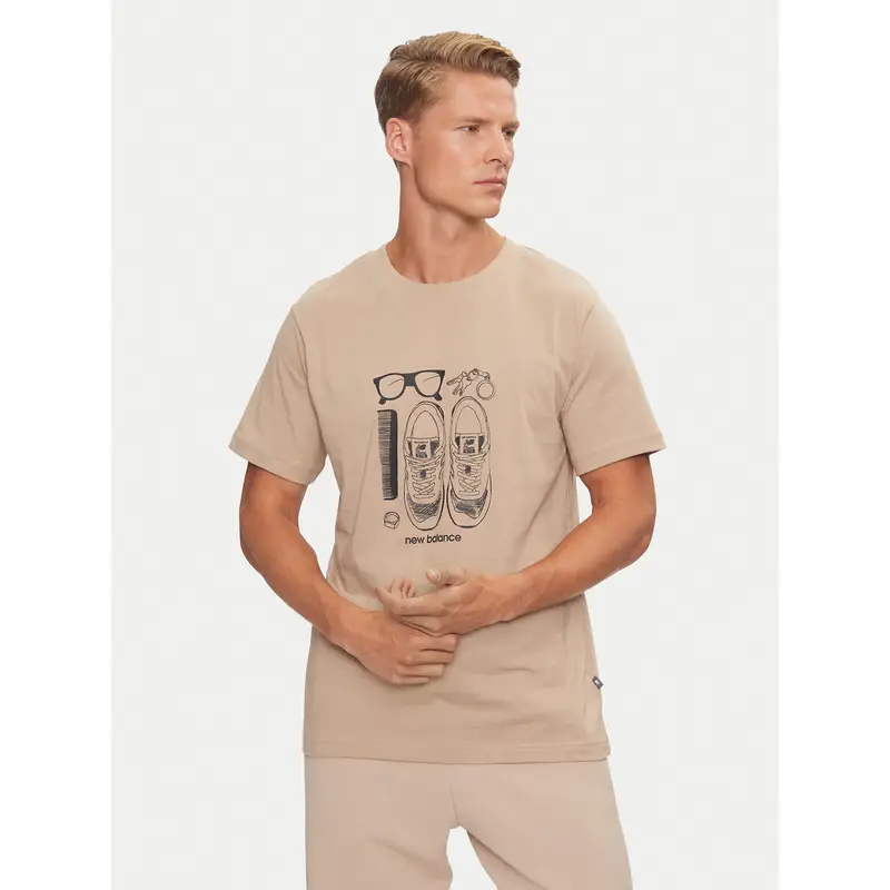 New Balance T-shirt Beige 3471125