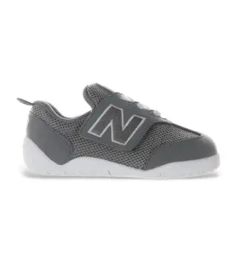 unisex per bambino NW1STV1 Sneaker New-B First in pelle grigia (17 W), Basso, Velcro, Casual, Grigio, moda per bambini