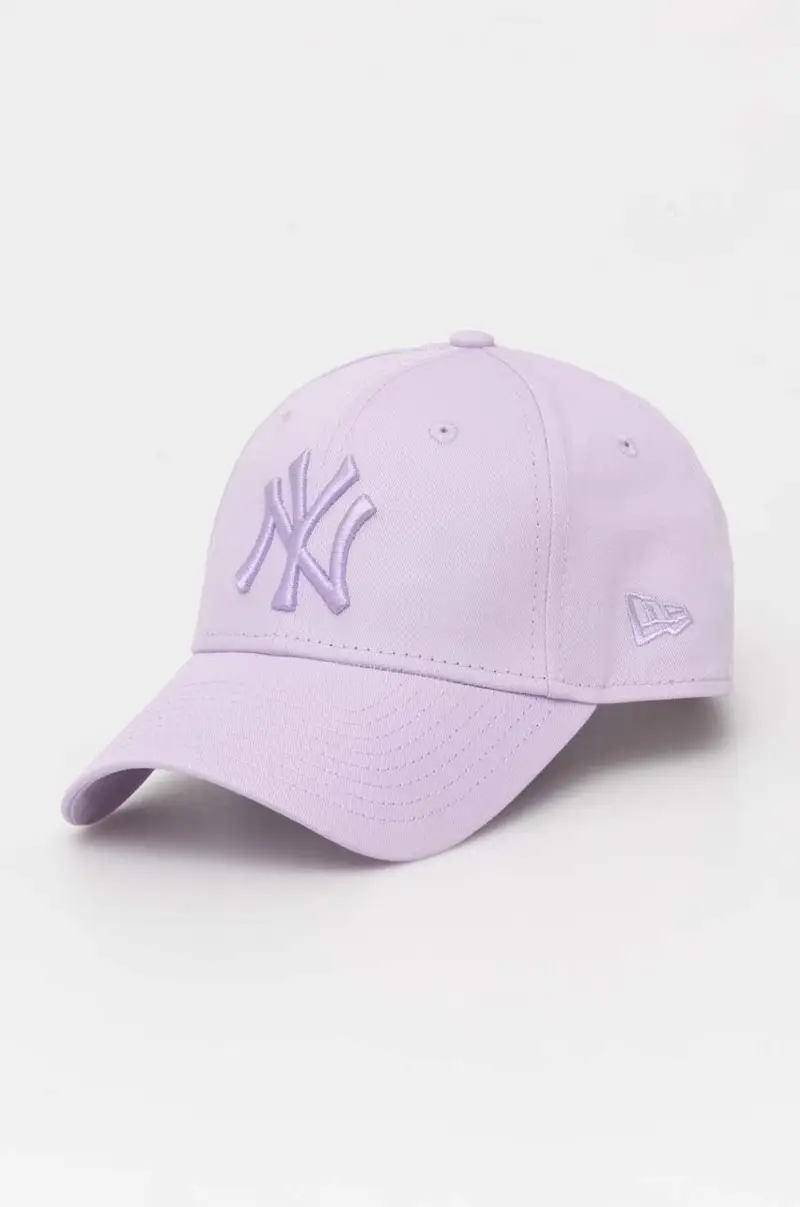 berretto da baseball in cotone colore violetto con applicazione NEW YORK YANKEES