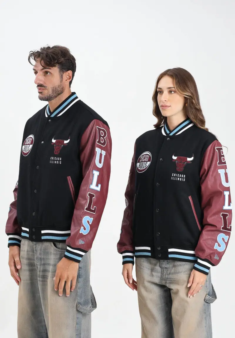 Bomber Varsity Chicago Bulls NBA Patch nero e bordeaux per uomo e donna