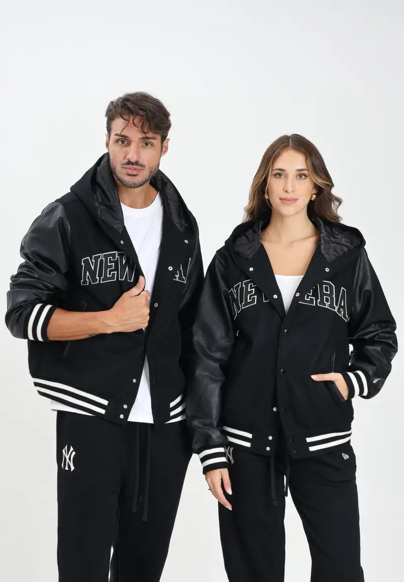 Bomber Varsity New Era nero per uomo e donna miniatura 2