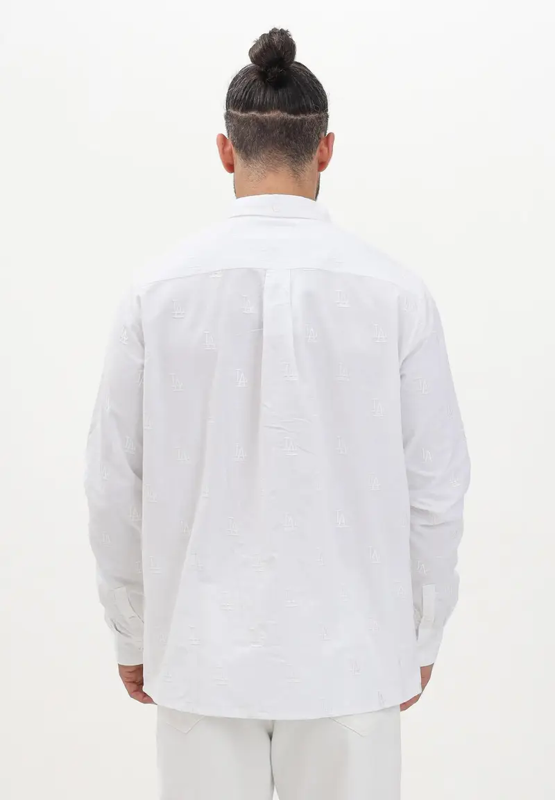 NEW ERA Camicia a manica lunga LA Dodgers MLB Monogram bianca da uomo miniatura 2
