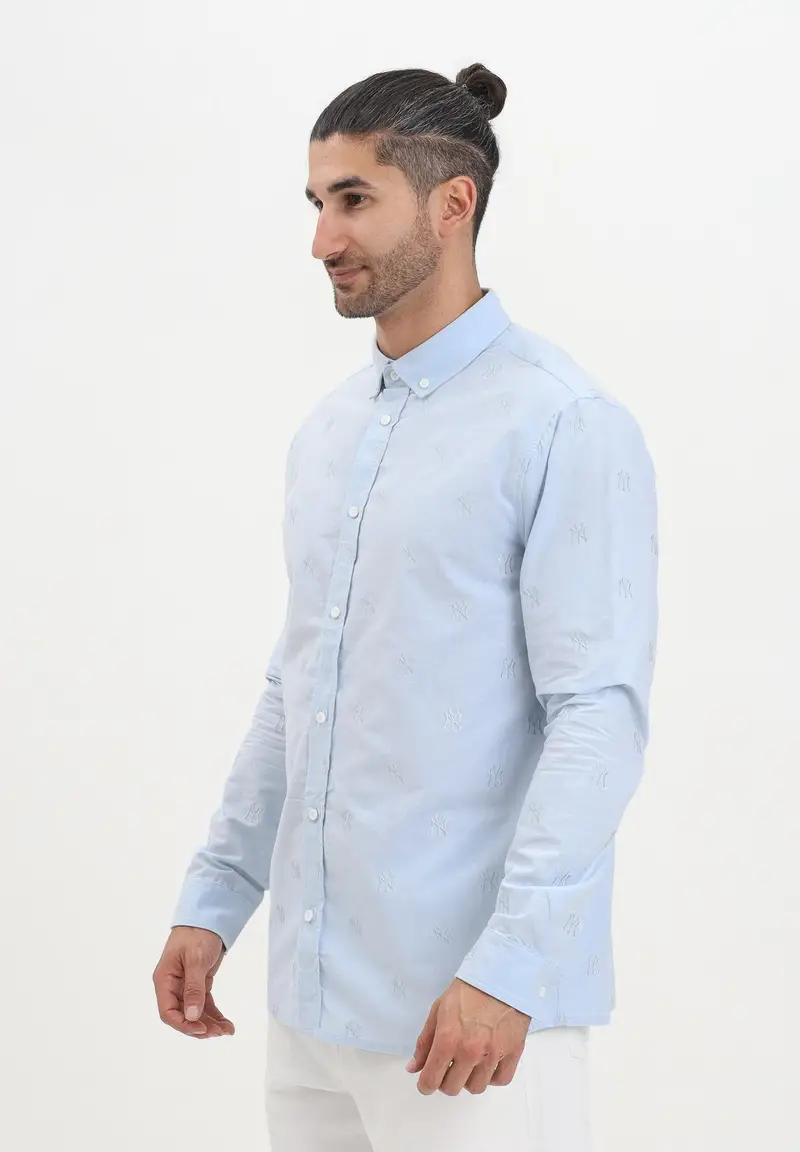 NEW ERA Camicia a manica lunga New York Yankees MLB Monogram azzurra da uomo