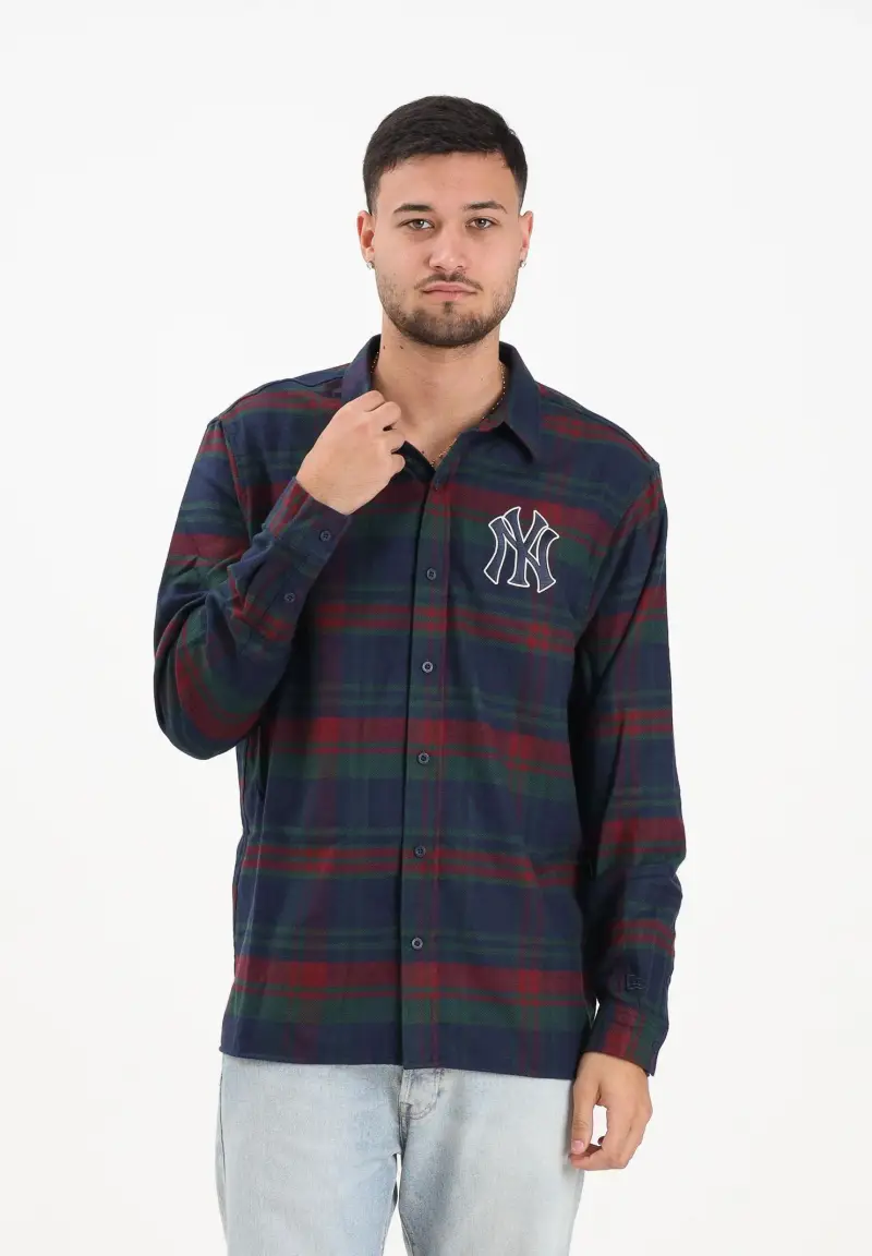 Camicia New York Yankees MLB Check blu da uomo miniatura 2