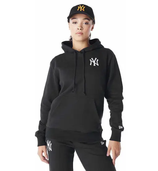 Mlb Le New York Yankees W - felpa con cappuccio - donna BLKWHI