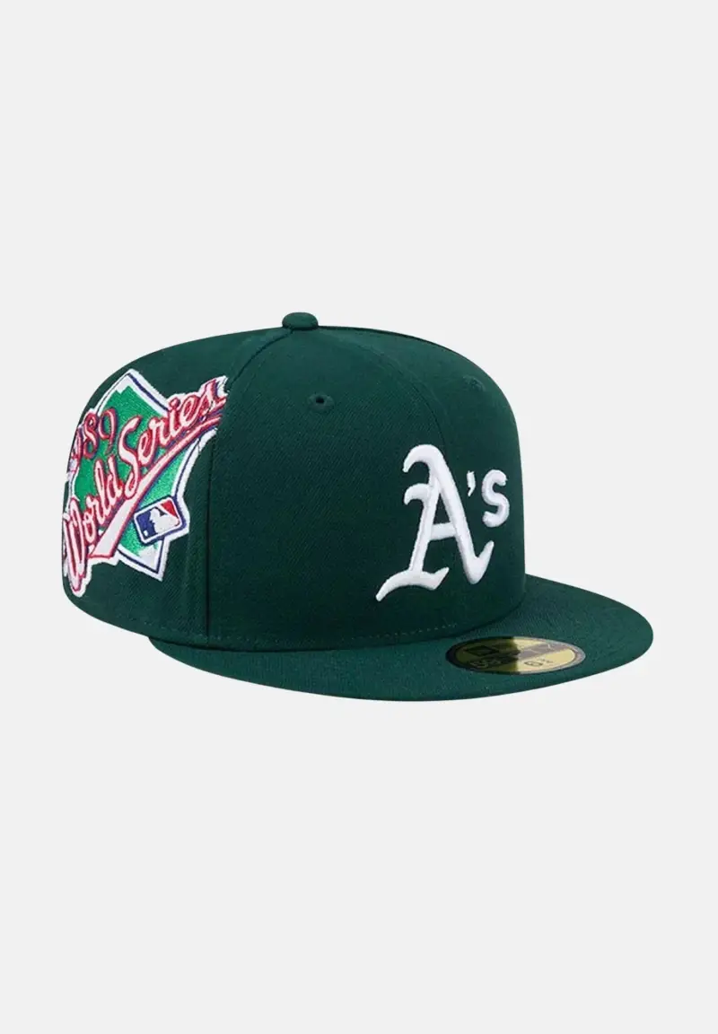 Cappello con visiera 59FIFTY Fitted Athletics MLB Hidden Hit verde da uomo