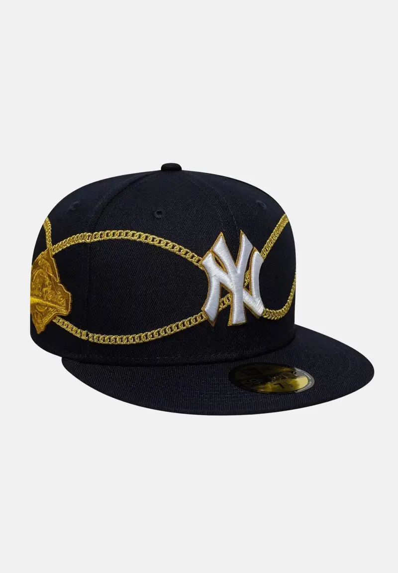 New Era Cappello con visiera 59FIFTY Fitted New York Yankees MLB Chain Wrap blu da uomo miniatura 2