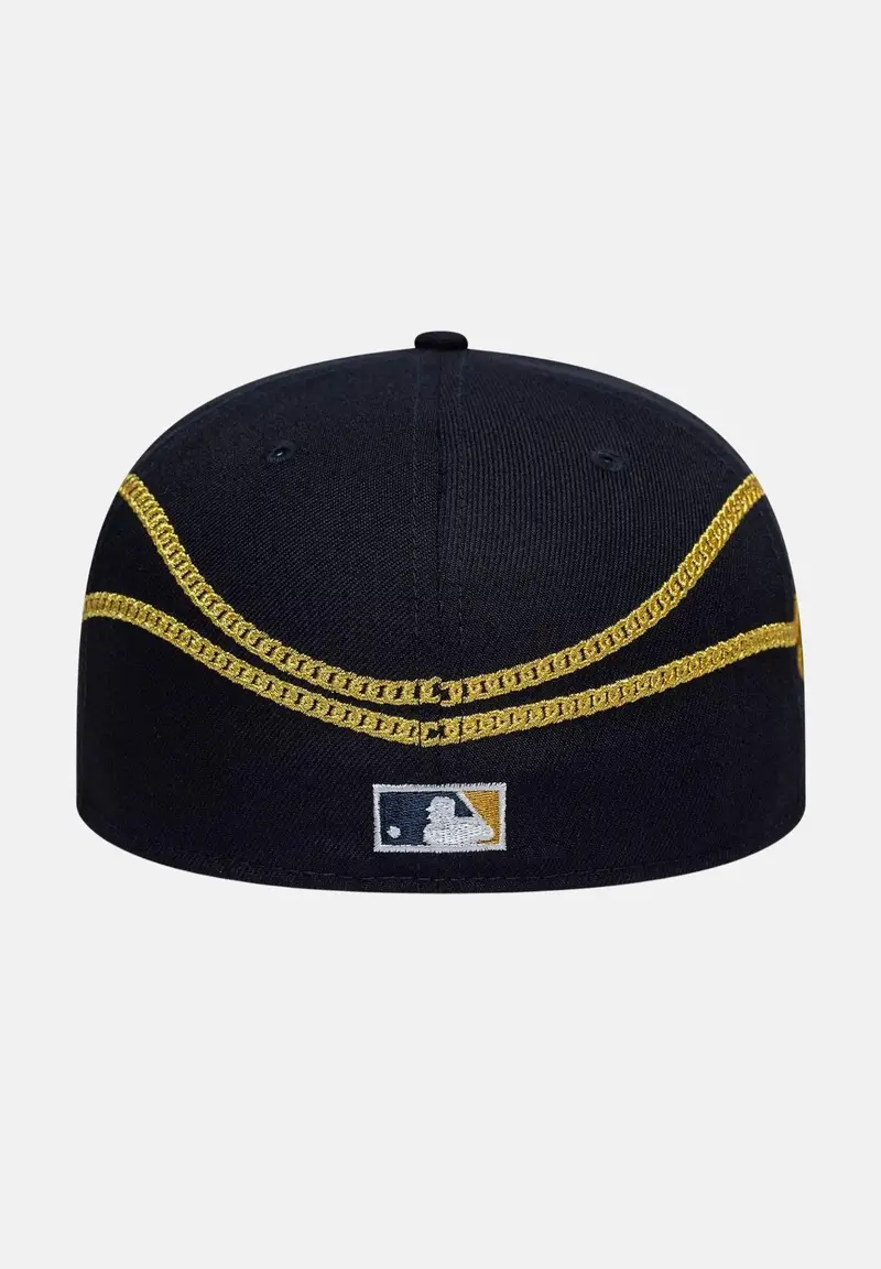 New Era Cappello con visiera 59FIFTY Fitted New York Yankees MLB Chain Wrap blu da uomo miniatura 3